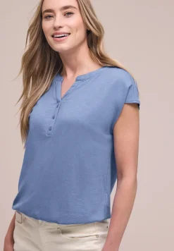 Shirt met losse schouders en gespleten hals