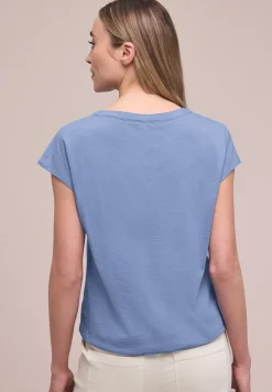 Shirt met losse schouders en gespleten hals