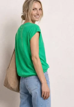 Shirt met losse schouders en gespleten hals