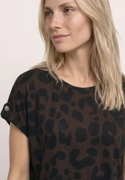 Shirt met losse schouders en patroon