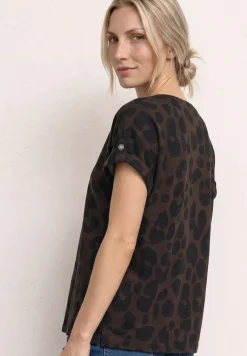 Shirt met losse schouders en patroon