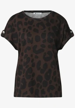 Shirt met losse schouders en patroon