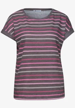 Shirt met losse schouders en strepen
