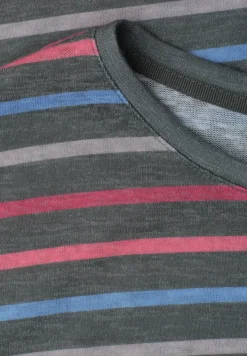 Shirt met losse schouders en strepen
