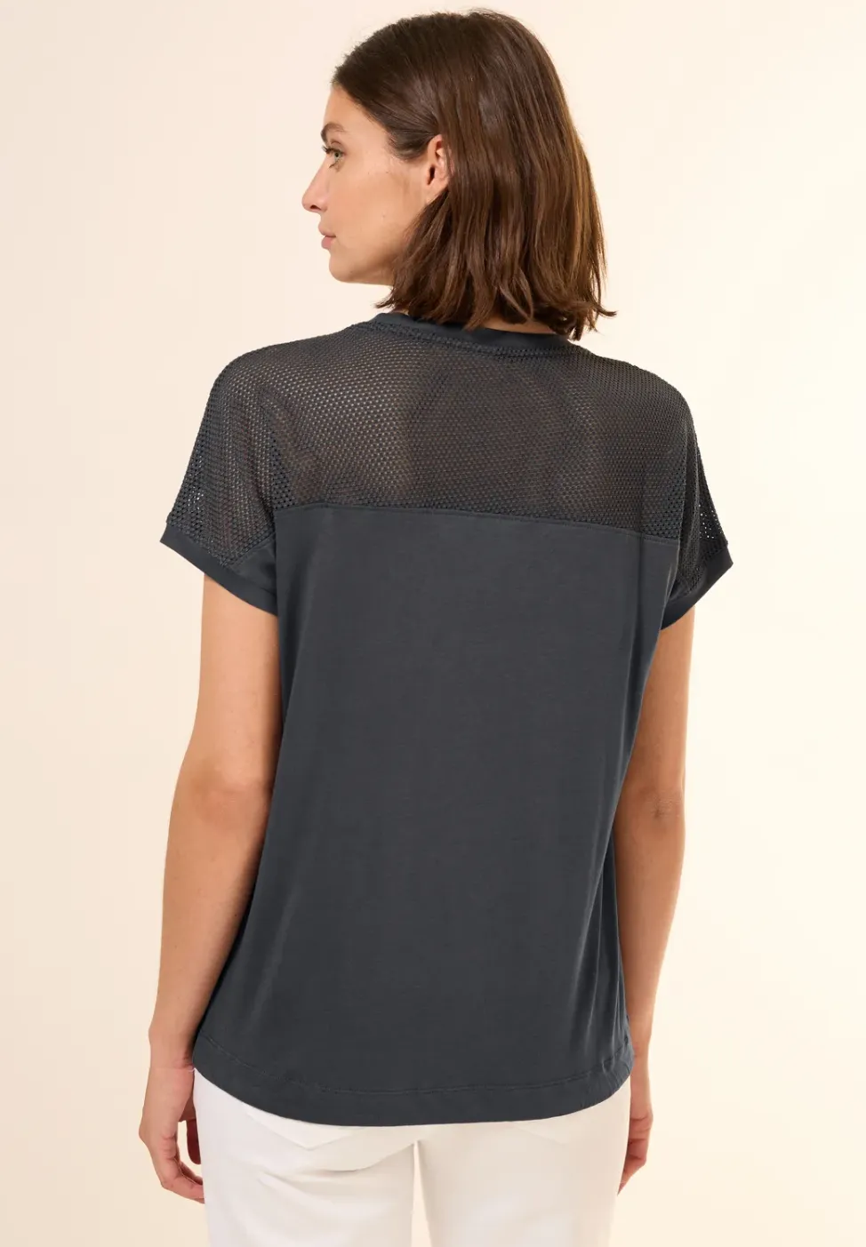 Shirt met mesh detail