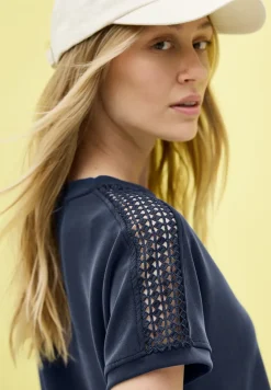 Shirt met mesh detail