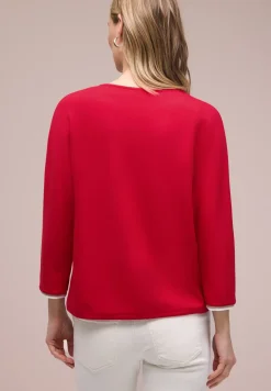 Shirt met 3/4 mouwen en contrasterende details