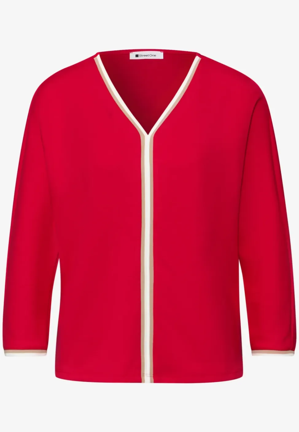 Shirt met 3/4 mouwen en contrasterende details