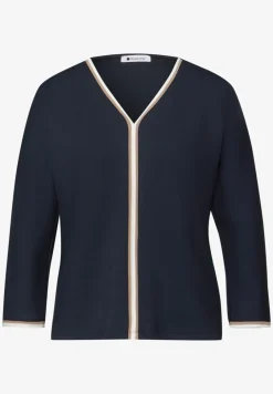 Shirt met 3/4 mouwen en contrasterende details