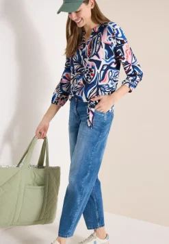 Shirt met 3/4 mouwen en knoopdetail