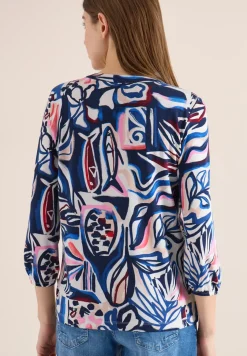 Shirt met 3/4 mouwen en knoopdetail