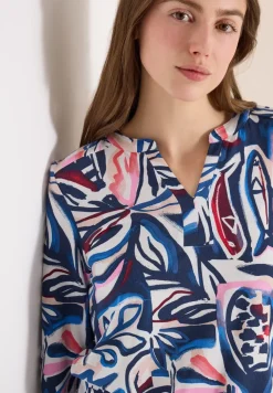 Shirt met 3/4 mouwen en knoopdetail