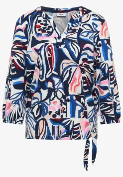 Shirt met 3/4 mouwen en knoopdetail