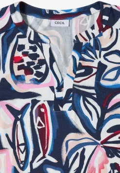 Shirt met 3/4 mouwen en knoopdetail