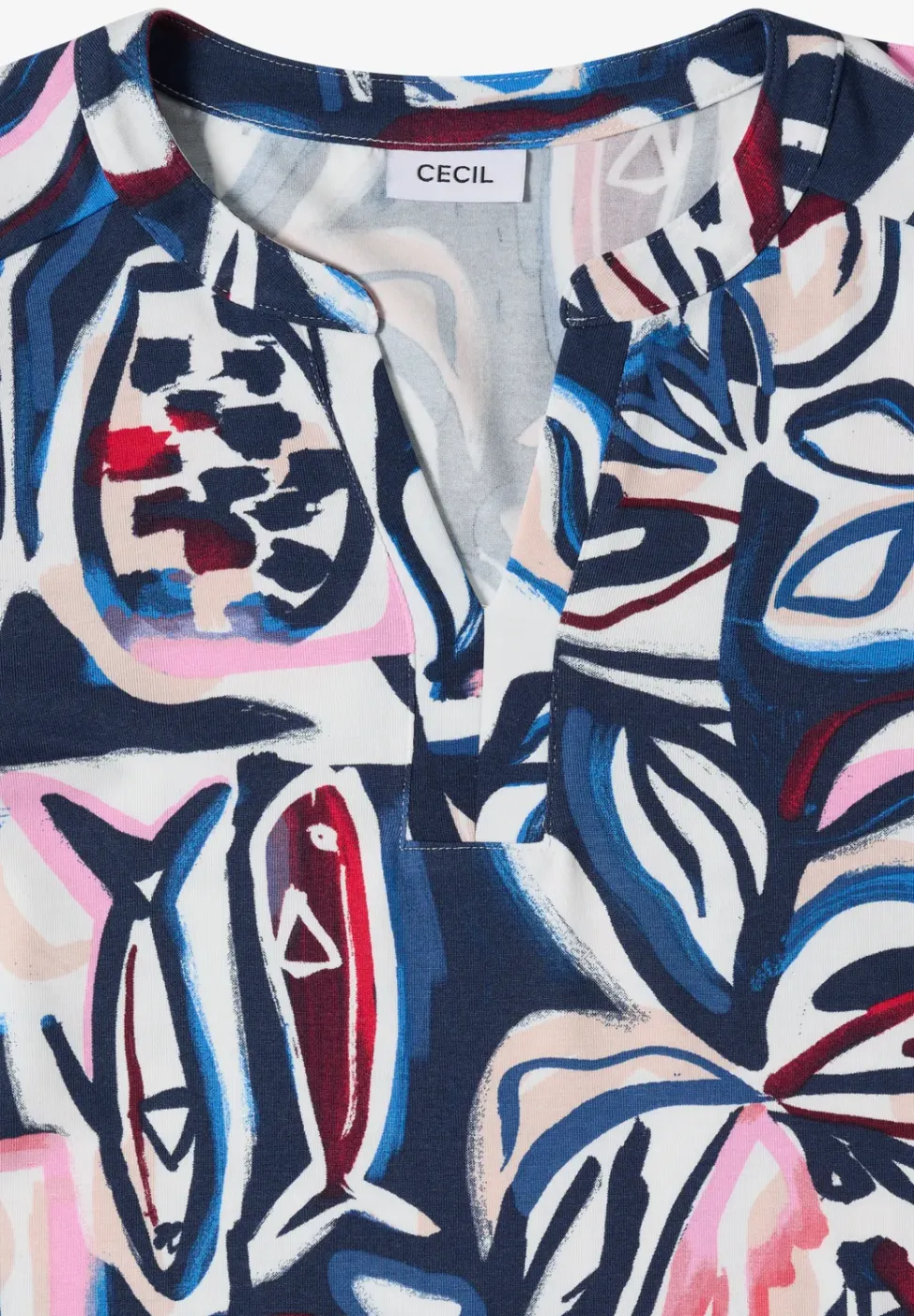 Shirt met 3/4 mouwen en knoopdetail