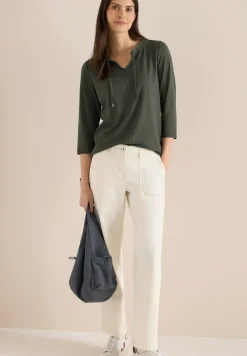 Shirt met 3/4 mouwen en split neck