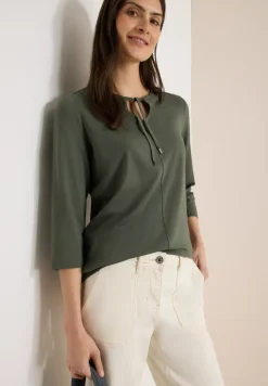 Shirt met 3/4 mouwen en split neck