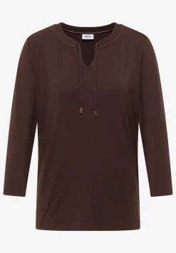 Shirt met 3/4 mouwen en split neck