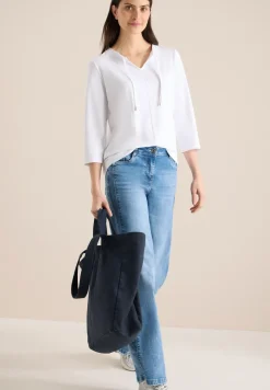 Shirt met 3/4 mouwen en split neck