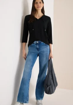 Shirt met 3/4 mouwen en split neck