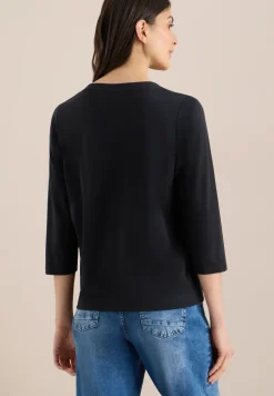 Shirt met 3/4 mouwen en split neck