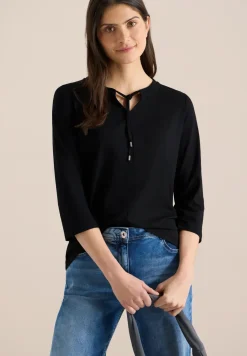 Shirt met 3/4 mouwen en split neck