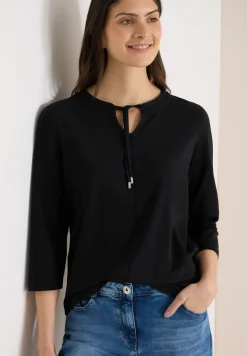 Shirt met 3/4 mouwen en split neck