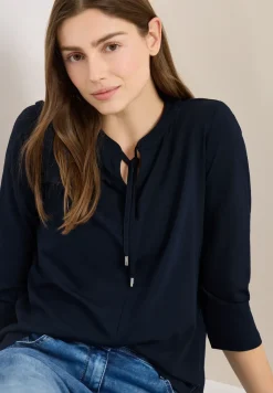 Shirt met 3/4 mouwen en split neck