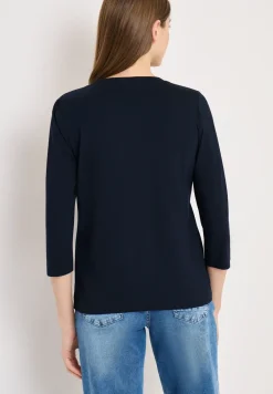 Shirt met 3/4 mouwen en split neck