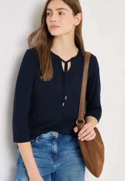 Shirt met 3/4 mouwen en split neck