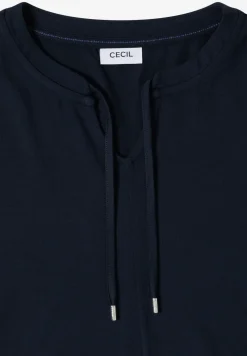 Shirt met 3/4 mouwen en split neck