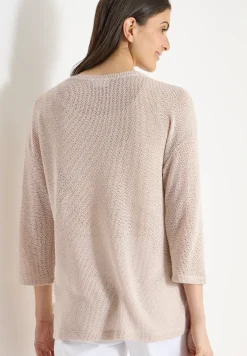 Shirt met 3/4 mouwen in ajourlook