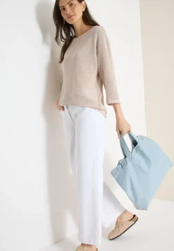 Shirt met 3/4 mouwen in ajourlook