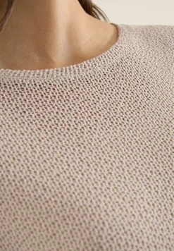Shirt met 3/4 mouwen in ajourlook