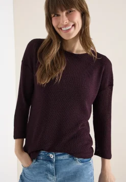 Shirt met 3/4 mouwen in ajourlook