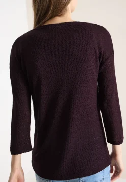 Shirt met 3/4 mouwen in ajourlook