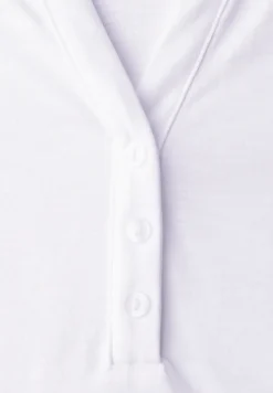 Shirt met 3/4-mouwen, split neck en knopen