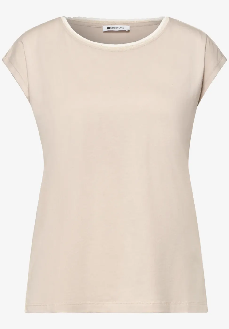 Shirt met overhangende schouder en decoratieve tape