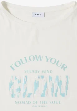 Shirt met overhangende schouder en knoopdetail