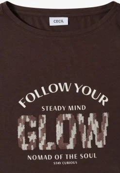 Shirt met overhangende schouder en knoopdetail