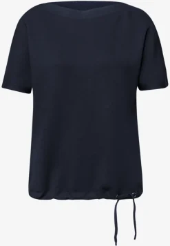 Shirt met overhangende schouders en geribd detail