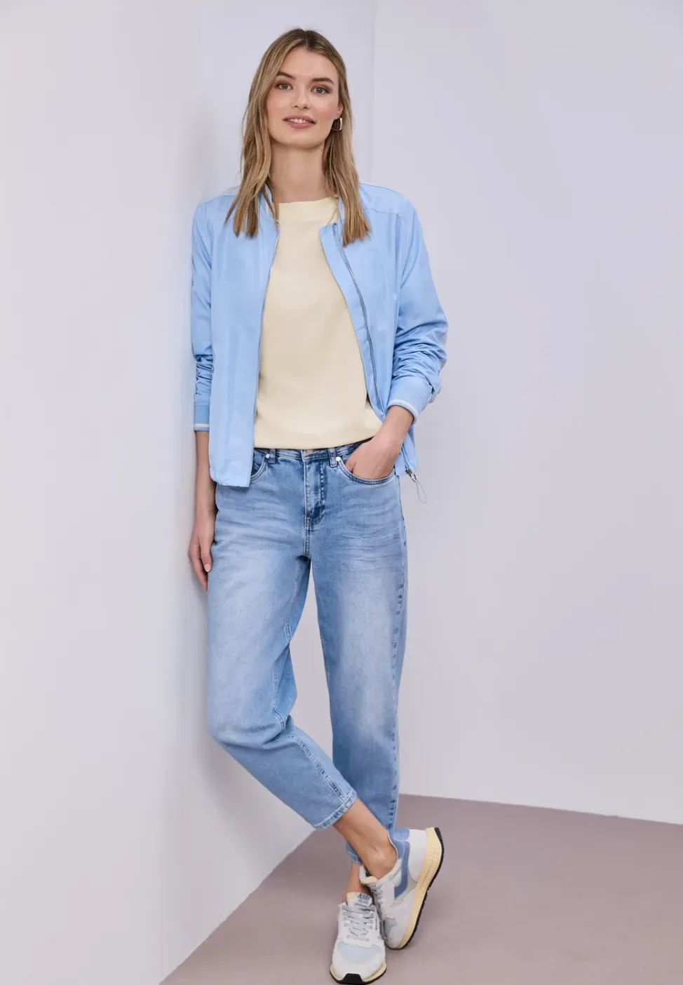 Shirt met overhangende schouders en geribd detail