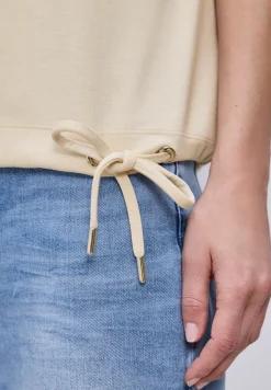 Shirt met overhangende schouders en geribd detail