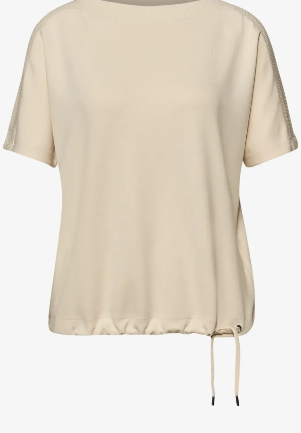 Shirt met overhangende schouders en geribd detail