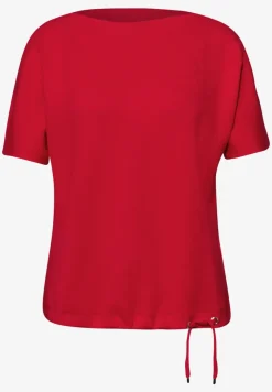 Shirt met overhangende schouders en geribd detail