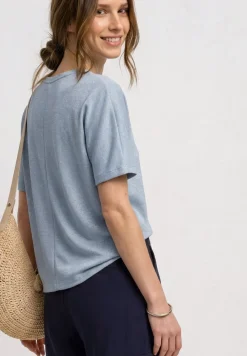 Shirt met overhangende schouders en glitterdetails