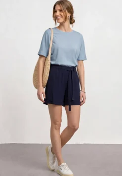Shirt met overhangende schouders en glitterdetails