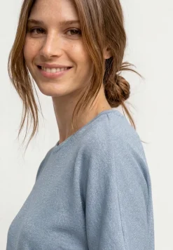 Shirt met overhangende schouders en glitterdetails