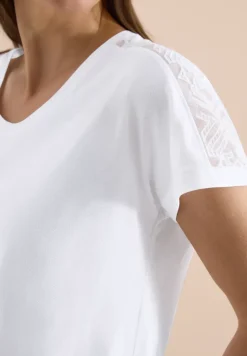 Shirt met overhangende schouders en kanten details