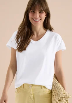 Shirt met overhangende schouders en kanten details